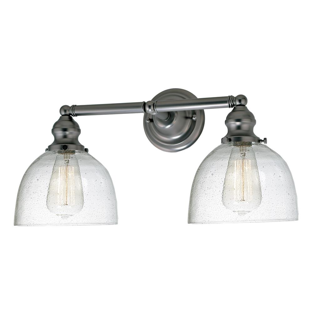 JVI Designs 1211-18 S5-CB Union Square Two Light Clear Bubble Madison Bathroom Wall Sconce  in Gun Metal